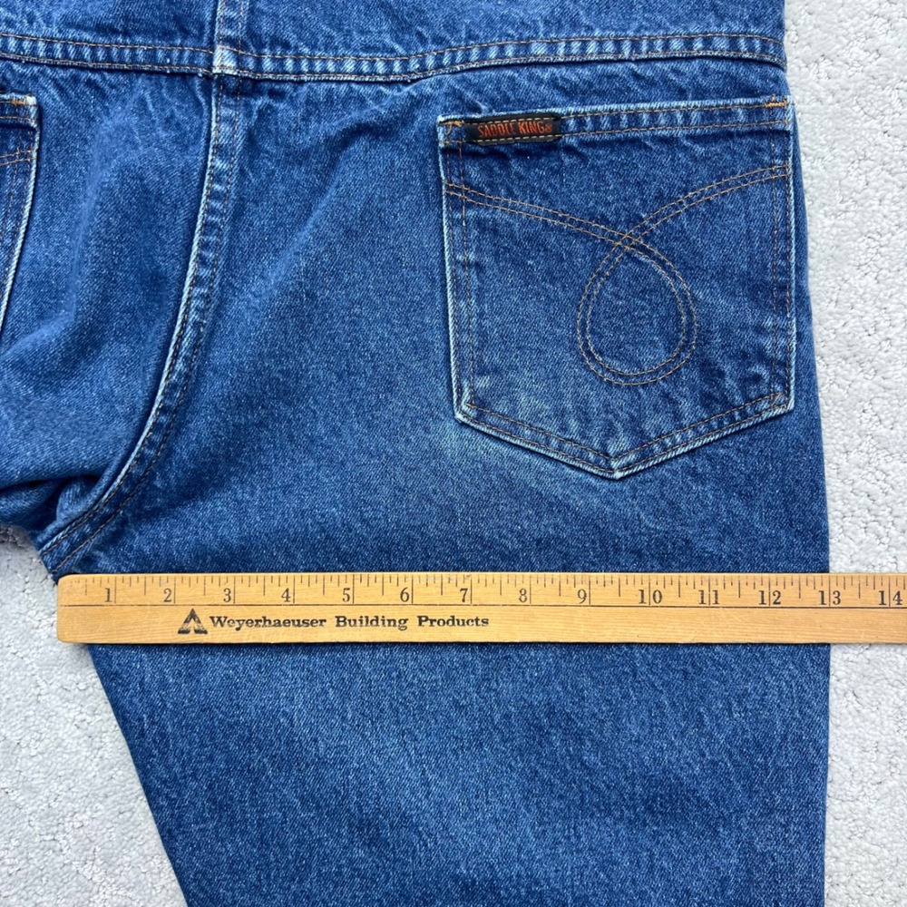 VTG Saddle King Jeans 38x30(36x28.5) Blue Denim Western Cowboy Talon Zipper USA - Picture 15 of 16
